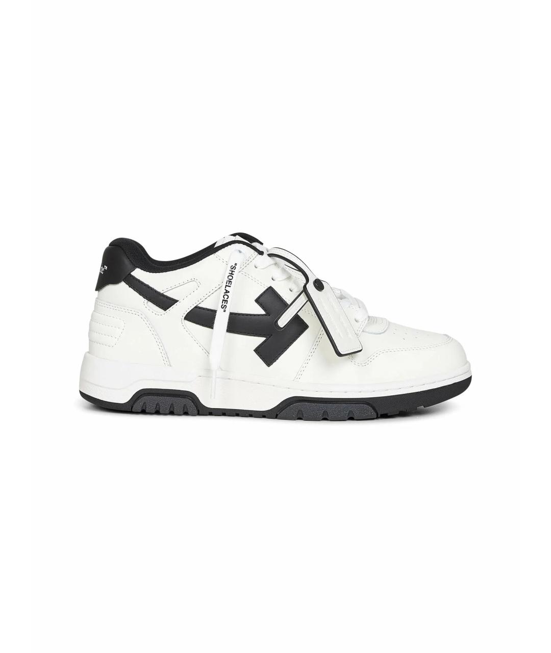 OFF-WHITE Белые кожаные кроссовки, фото 1