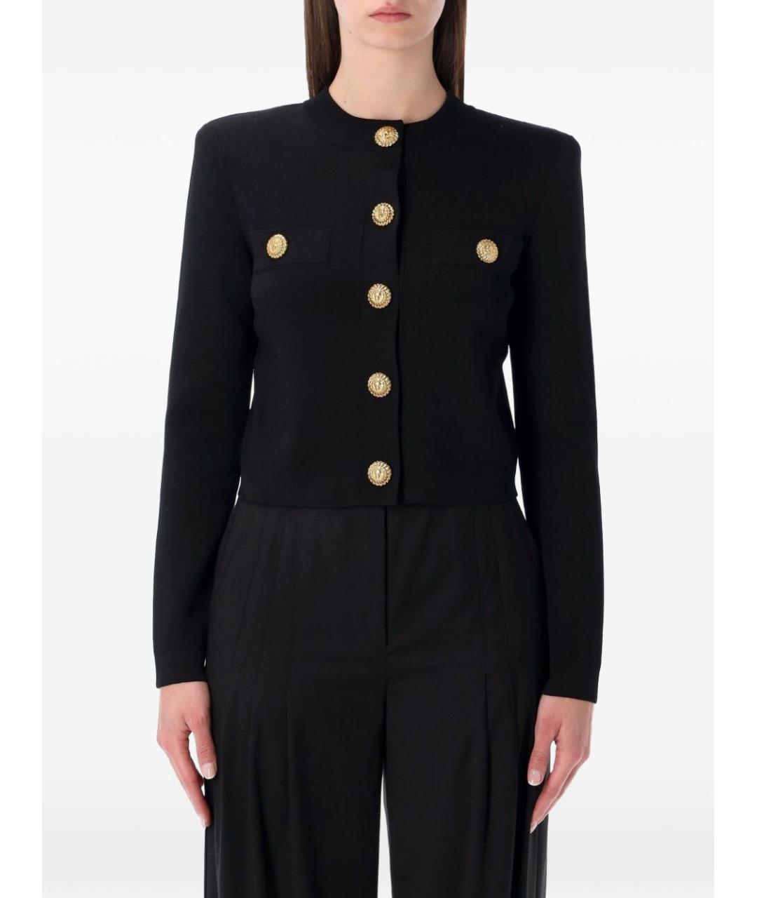 BALMAIN Черный полиэстеровый кардиган, фото 4