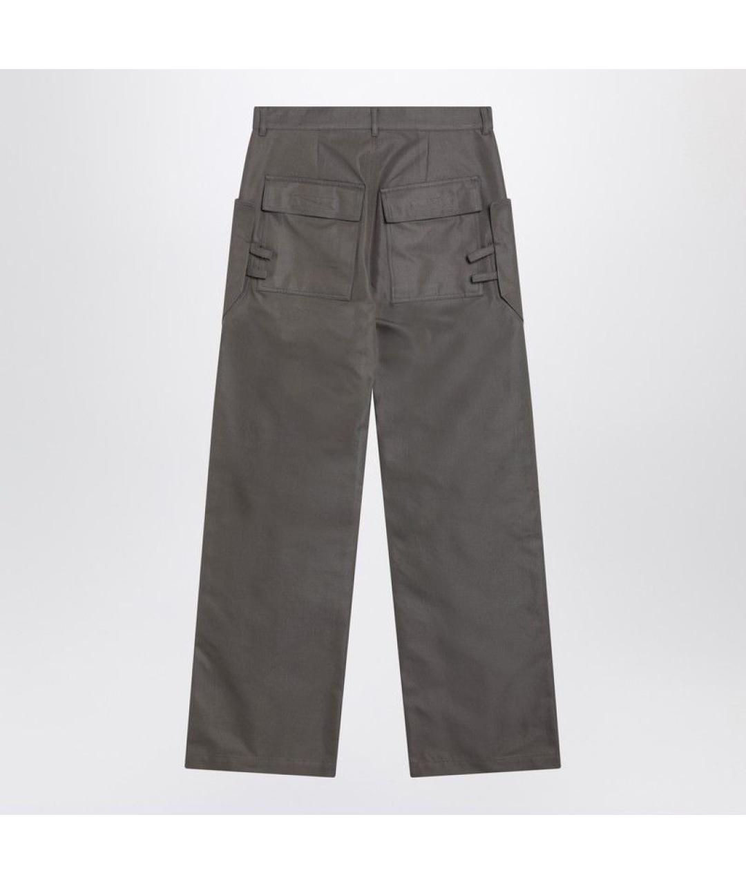 RICK OWENS Серые хлопковые повседневные брюки, фото 2