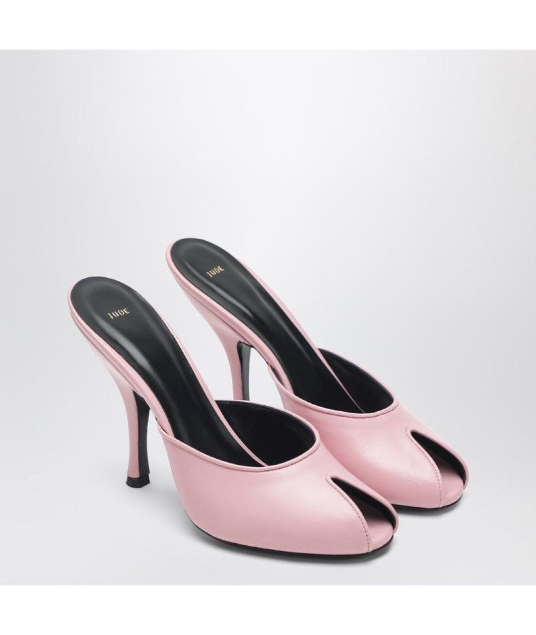 JUDE Розовые кожаные мюли, фото 3