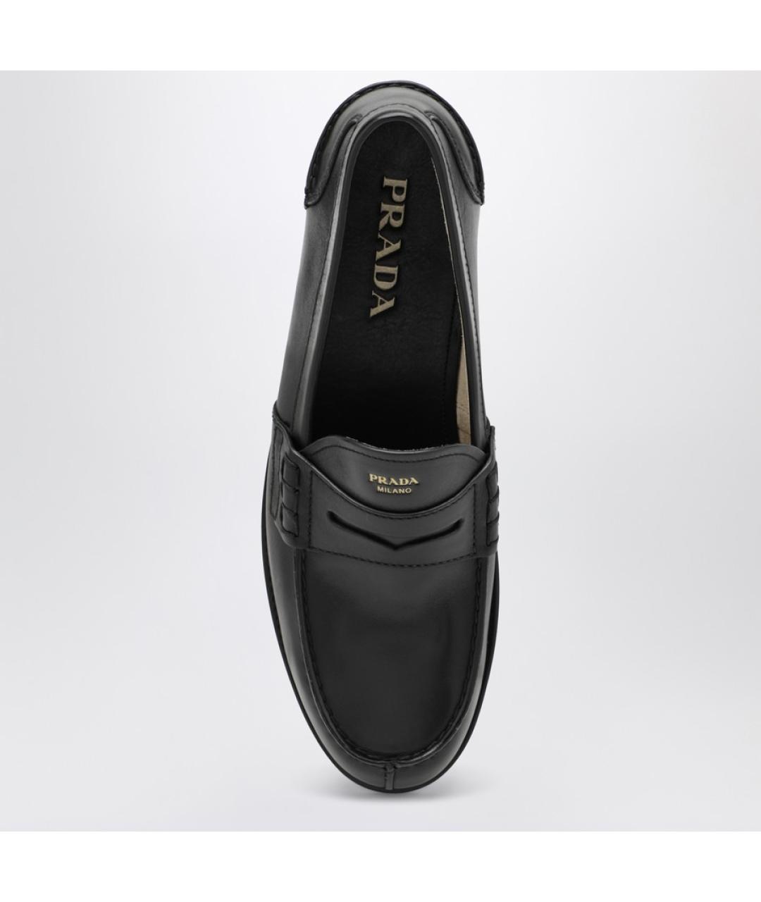 PRADA Черные кожаные лоферы, фото 4