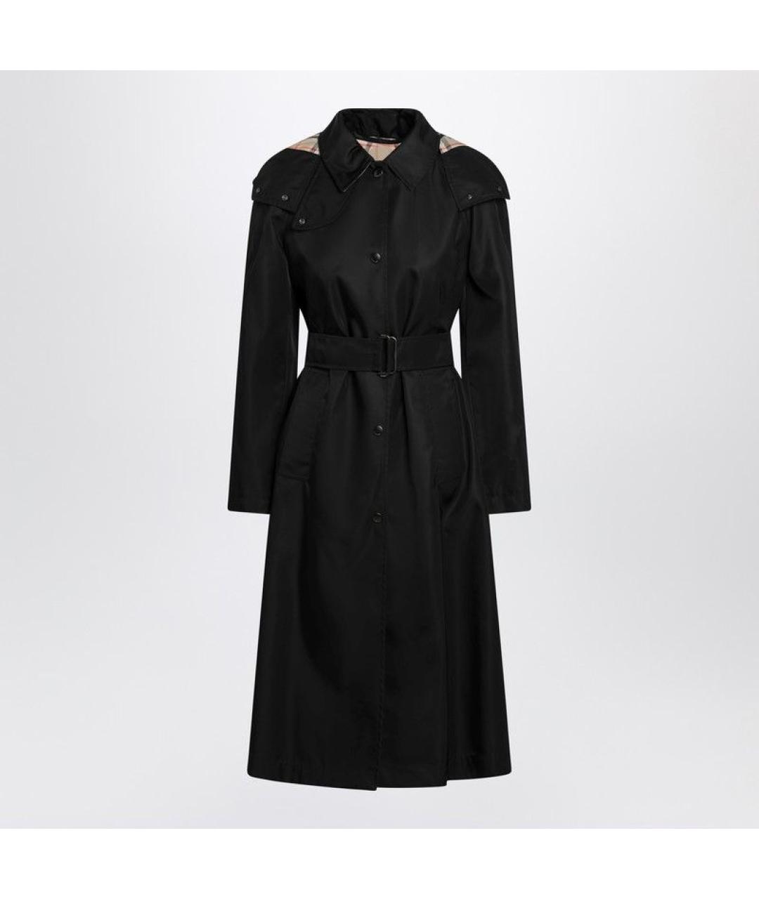 BURBERRY Черное полиамидовое пальто, фото 3