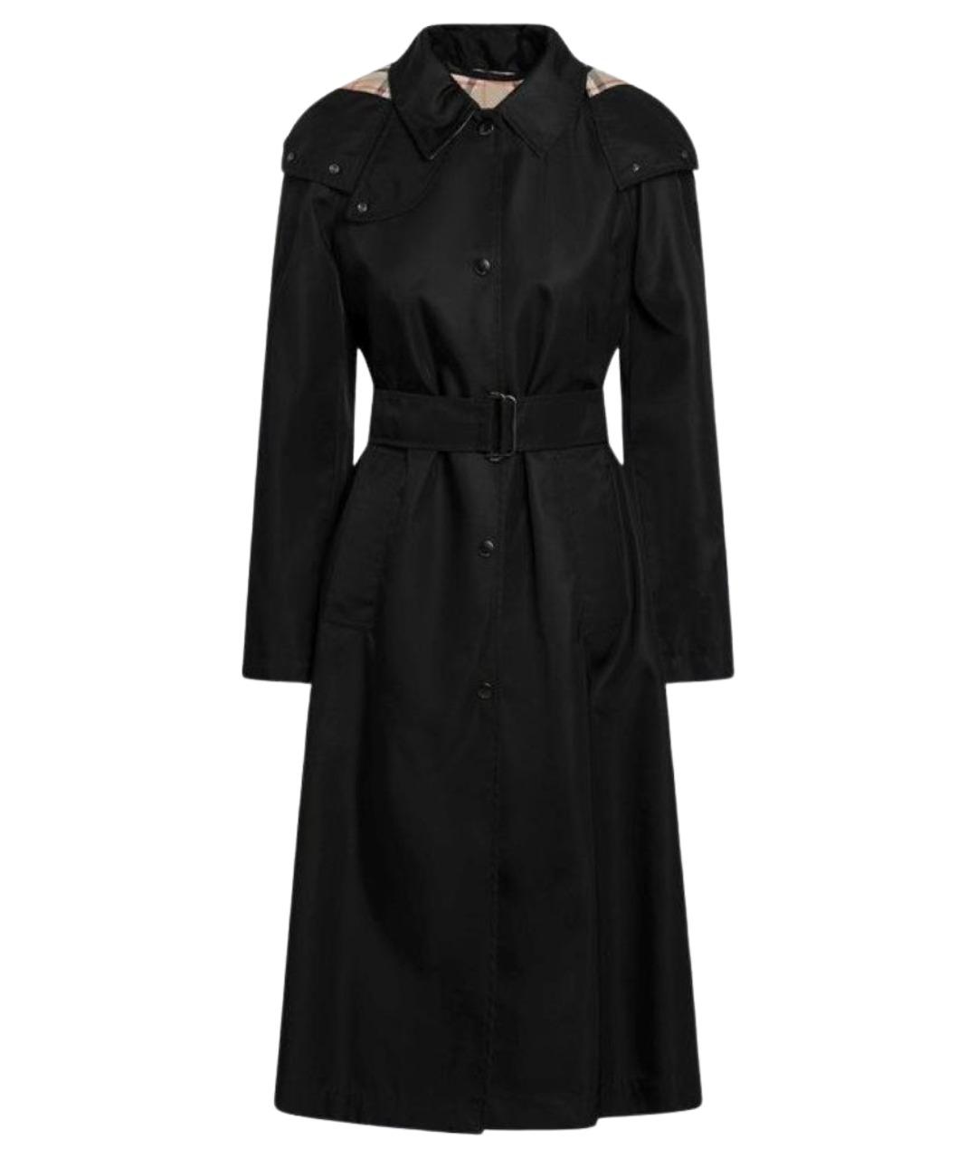 BURBERRY Черное полиамидовое пальто, фото 1