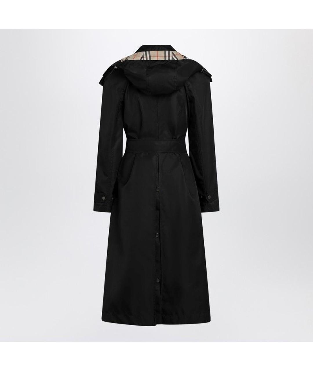 BURBERRY Черное полиамидовое пальто, фото 2
