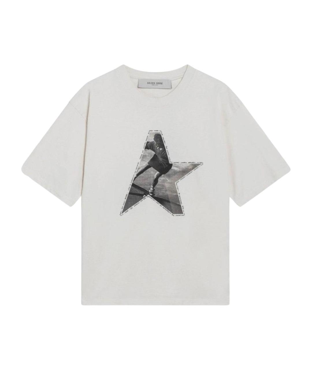 GOLDEN GOOSE DELUXE BRAND Белая хлопковая футболка, фото 1