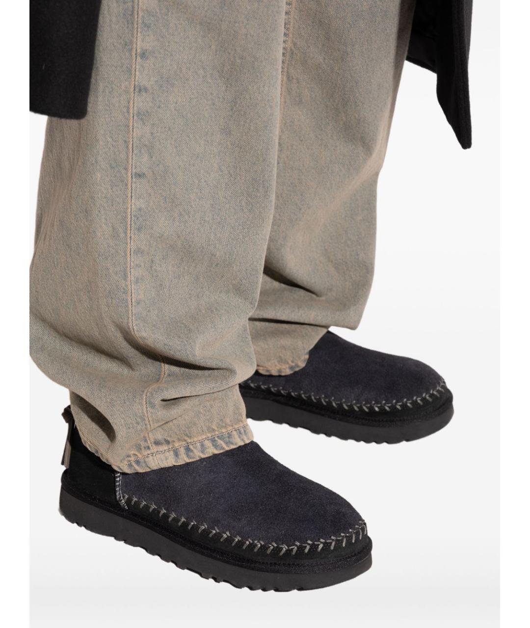 UGG AUSTRALIA Черные кожаные ботинки, фото 4