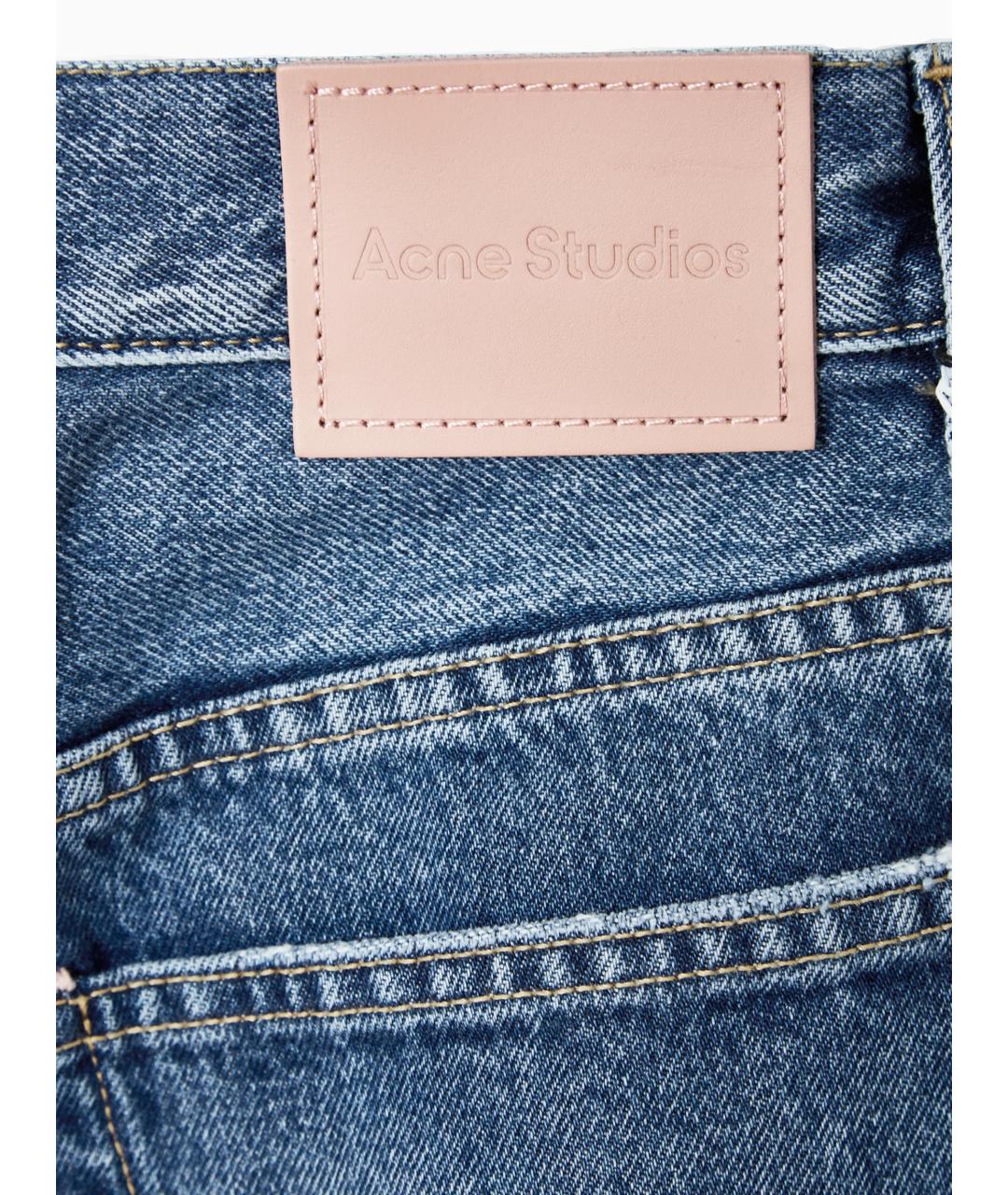 ACNE STUDIOS Синие хлопковые прямые джинсы, фото 3