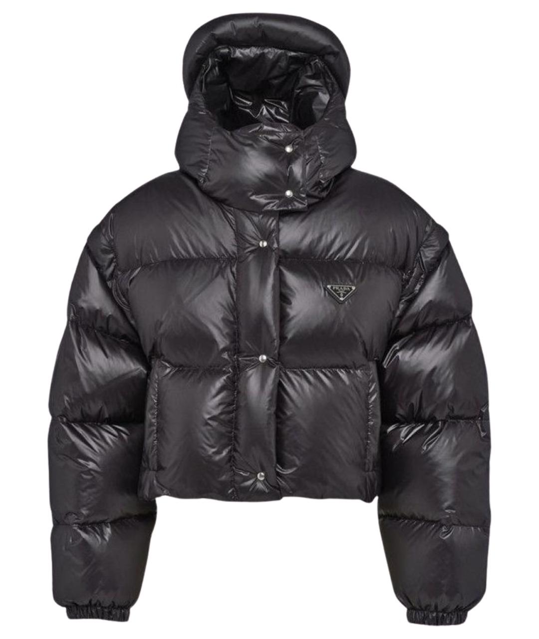 PRADA Черный синтетический пуховик, фото 1