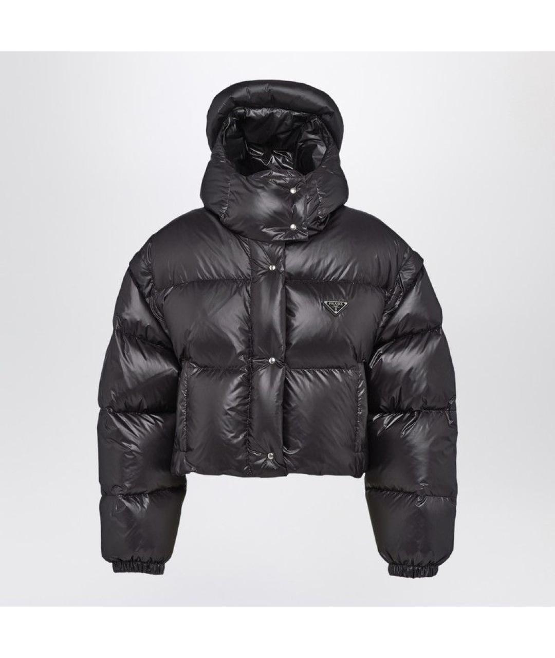 PRADA Черный синтетический пуховик, фото 3