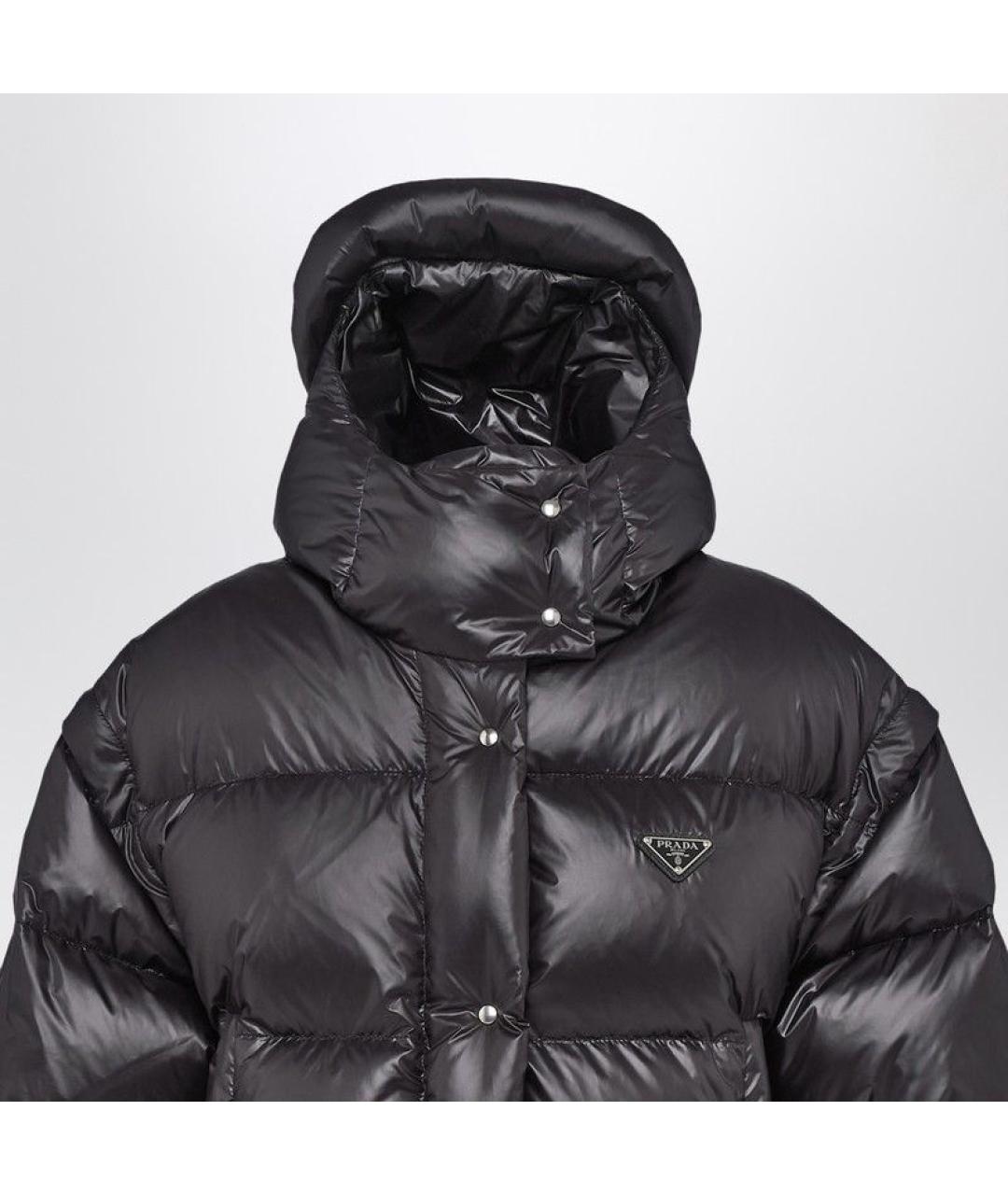 PRADA Черный синтетический пуховик, фото 2