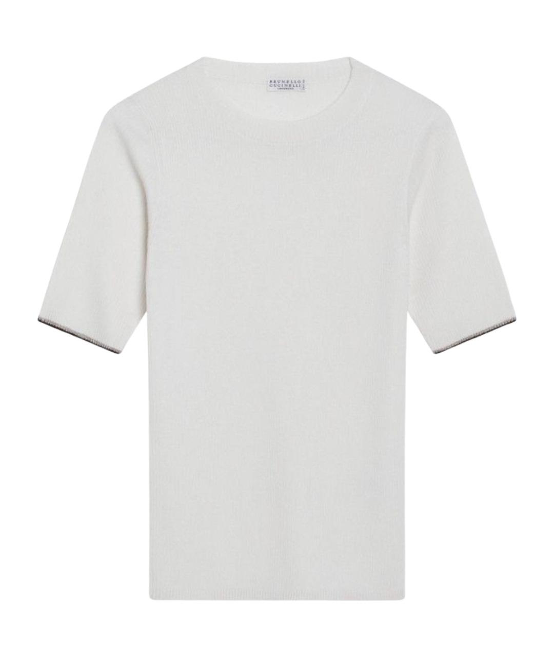 BRUNELLO CUCINELLI Белая кашемировая футболка, фото 1