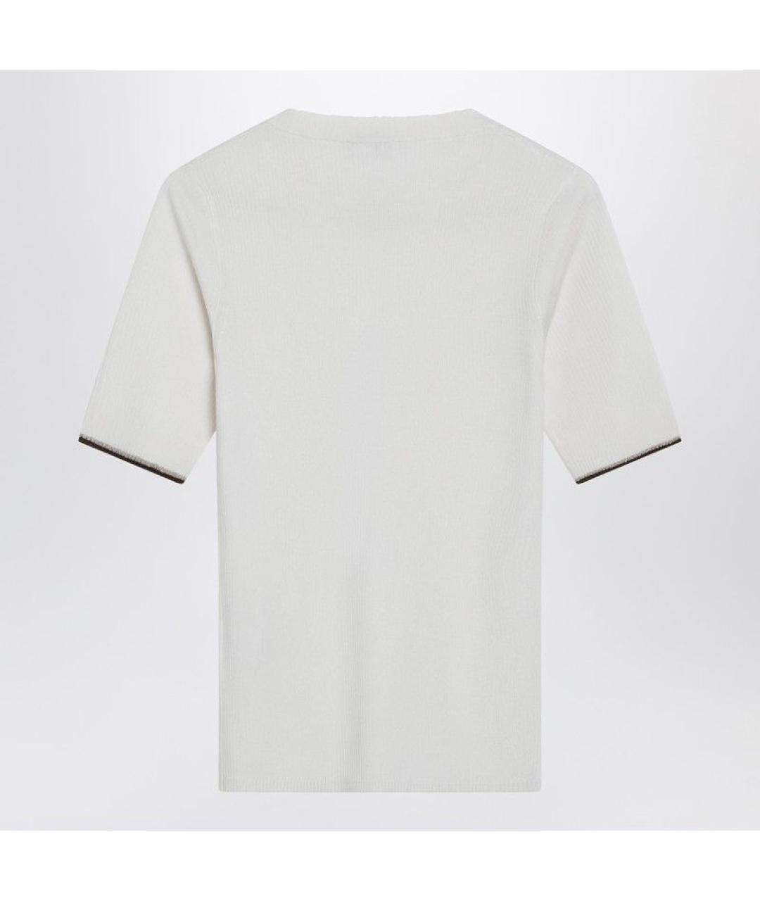 BRUNELLO CUCINELLI Белая кашемировая футболка, фото 2