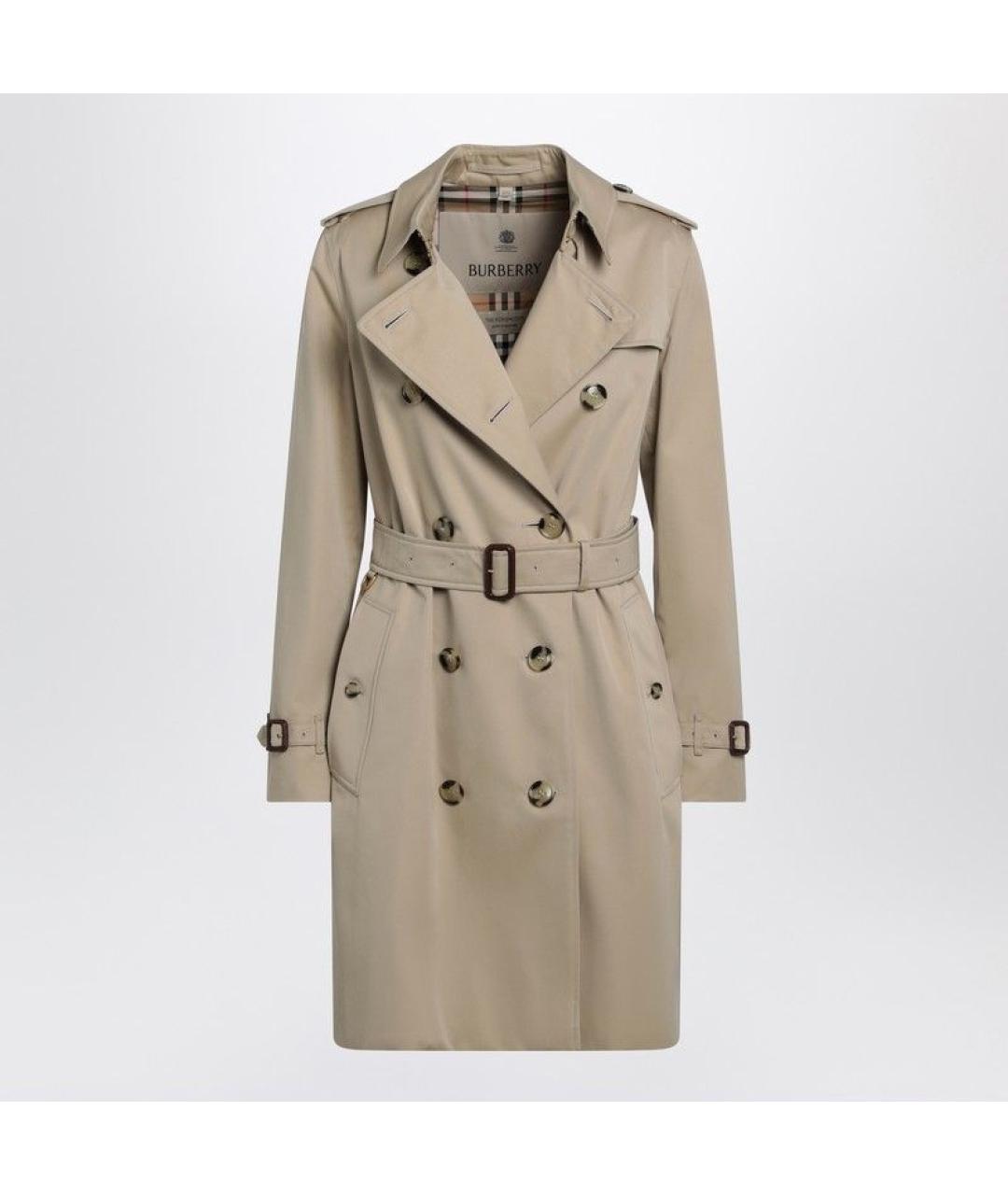 BURBERRY Бежевый хлопковый тренч/плащ, фото 3
