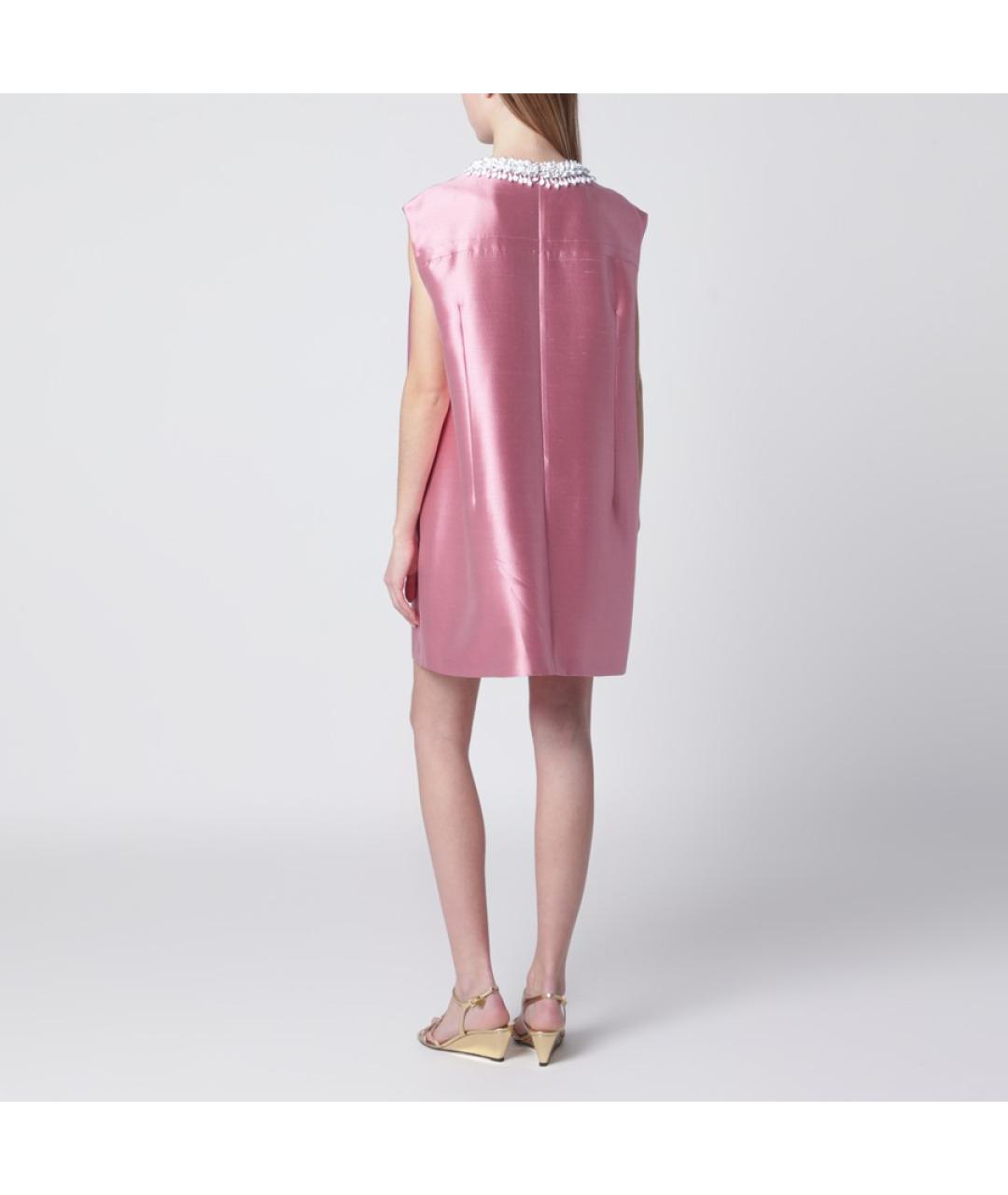 PRADA Розовое шерстяное коктейльное платье, фото 5