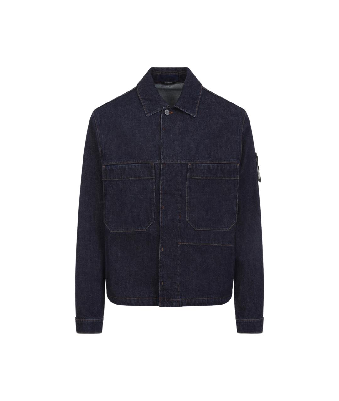 STONE ISLAND Темно-синяя хлопковая куртка, фото 1