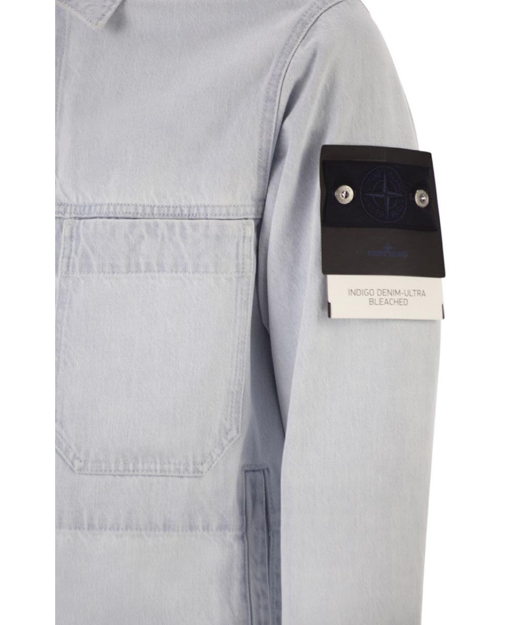 STONE ISLAND Голубая хлопковая куртка, фото 4