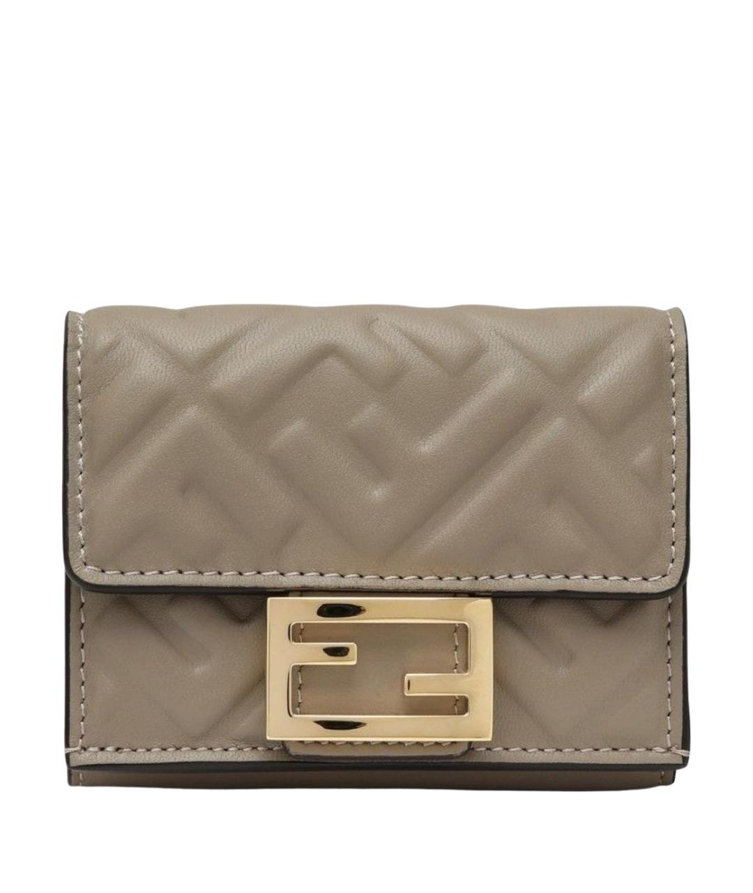 FENDI Бежевый кожаный кошелек, фото 1