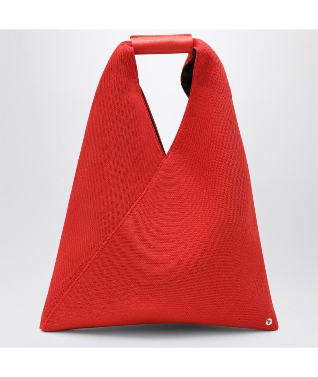 MM6 MAISON MARGIELA Оранжевая синтетическая сумка с короткими ручками, фото 3