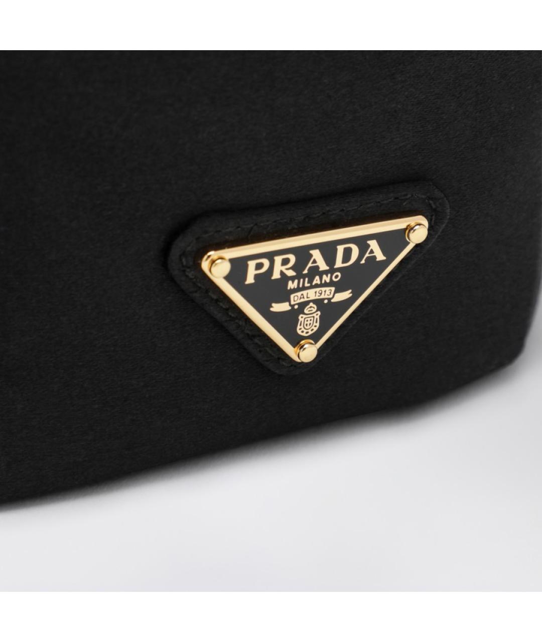 PRADA Черная шелковая сумка с короткими ручками, фото 6
