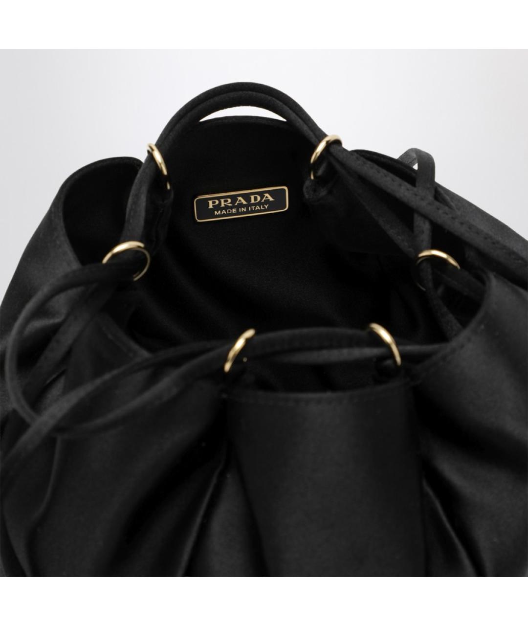 PRADA Черная шелковая сумка с короткими ручками, фото 5