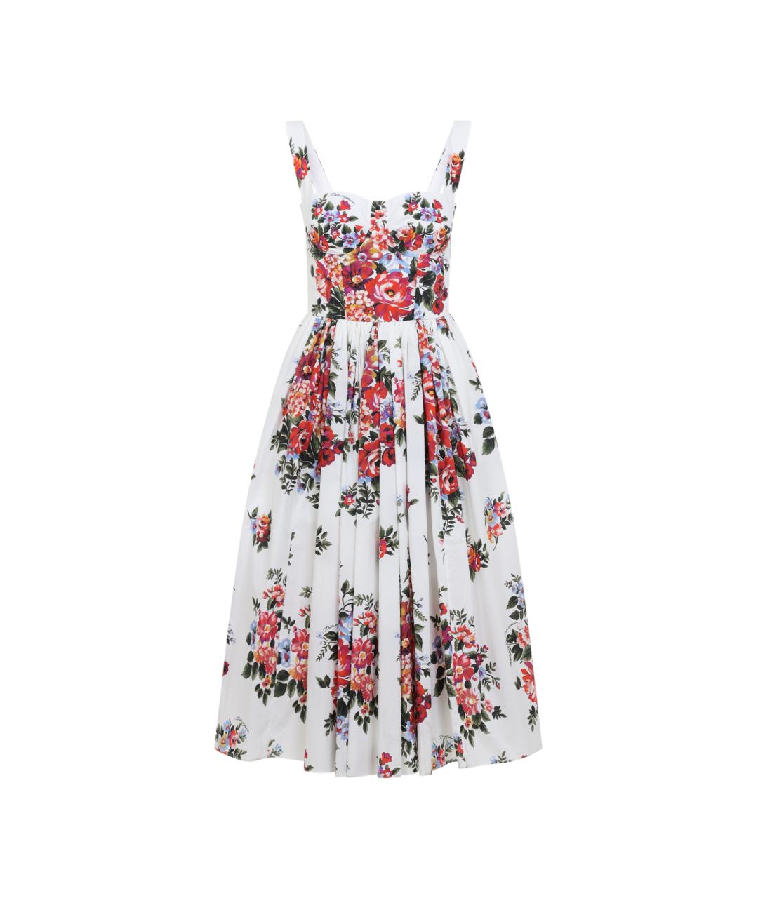 DOLCE&GABBANA Белое хлопковое повседневное платье, фото 1