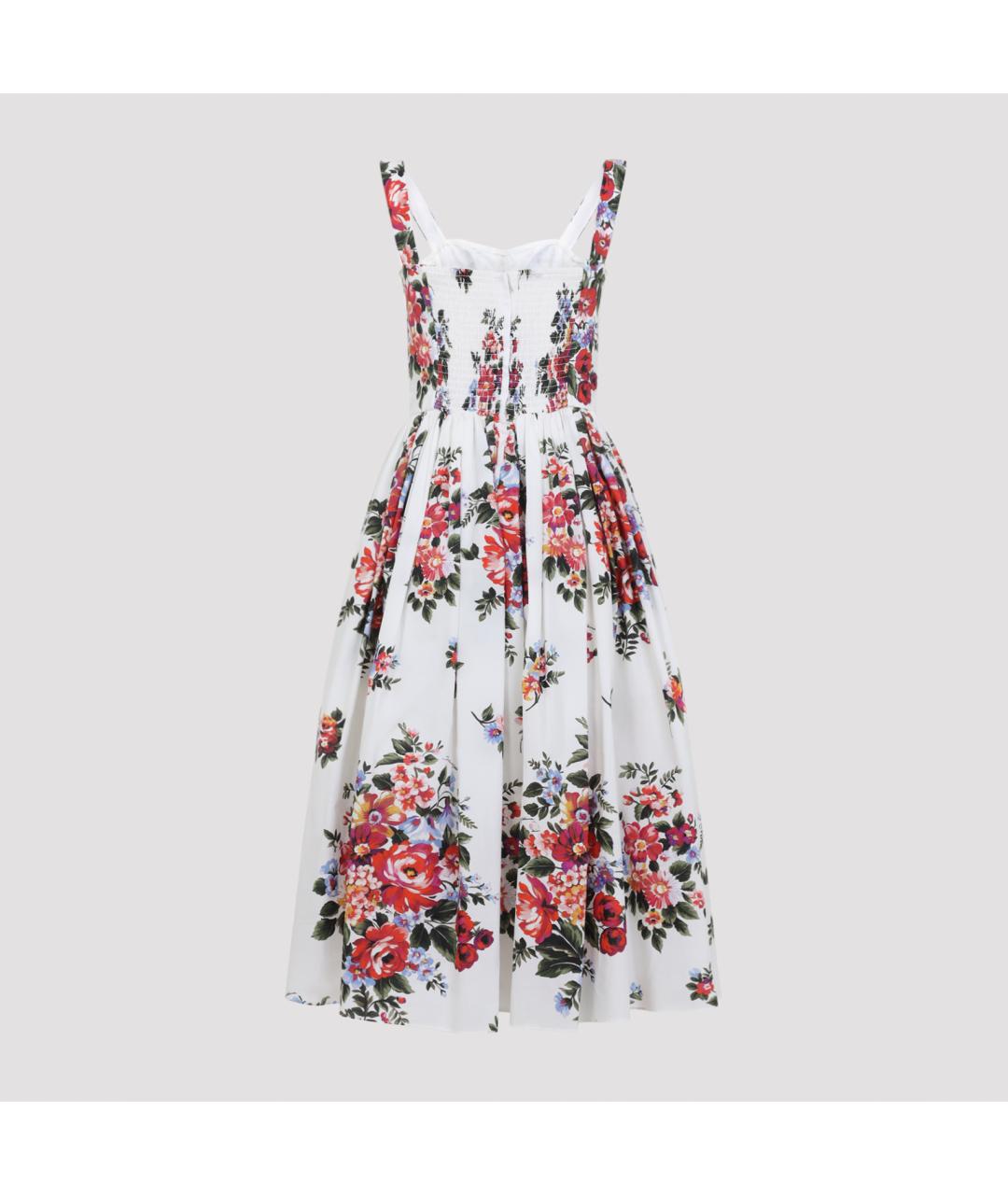 DOLCE&GABBANA Белое хлопковое повседневное платье, фото 3