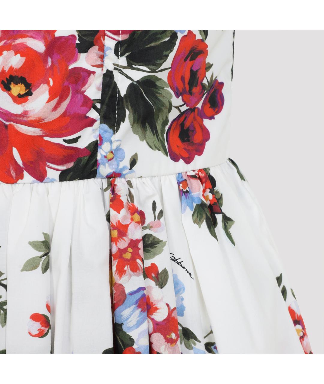 DOLCE&GABBANA Белое хлопковое повседневное платье, фото 4