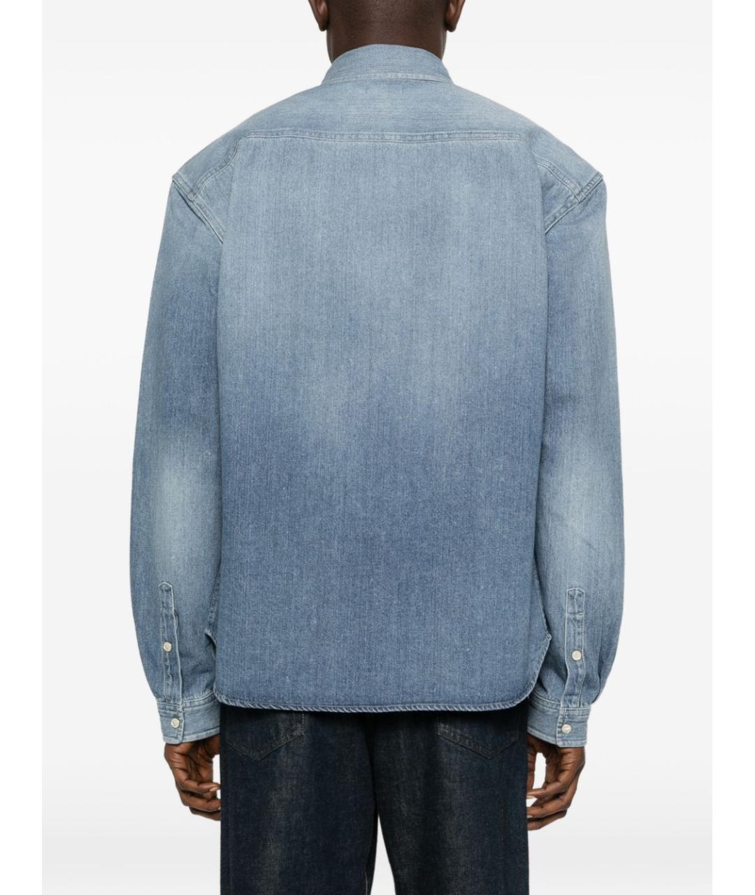 SAINT LAURENT Синяя хлопковая кэжуал рубашка, фото 5