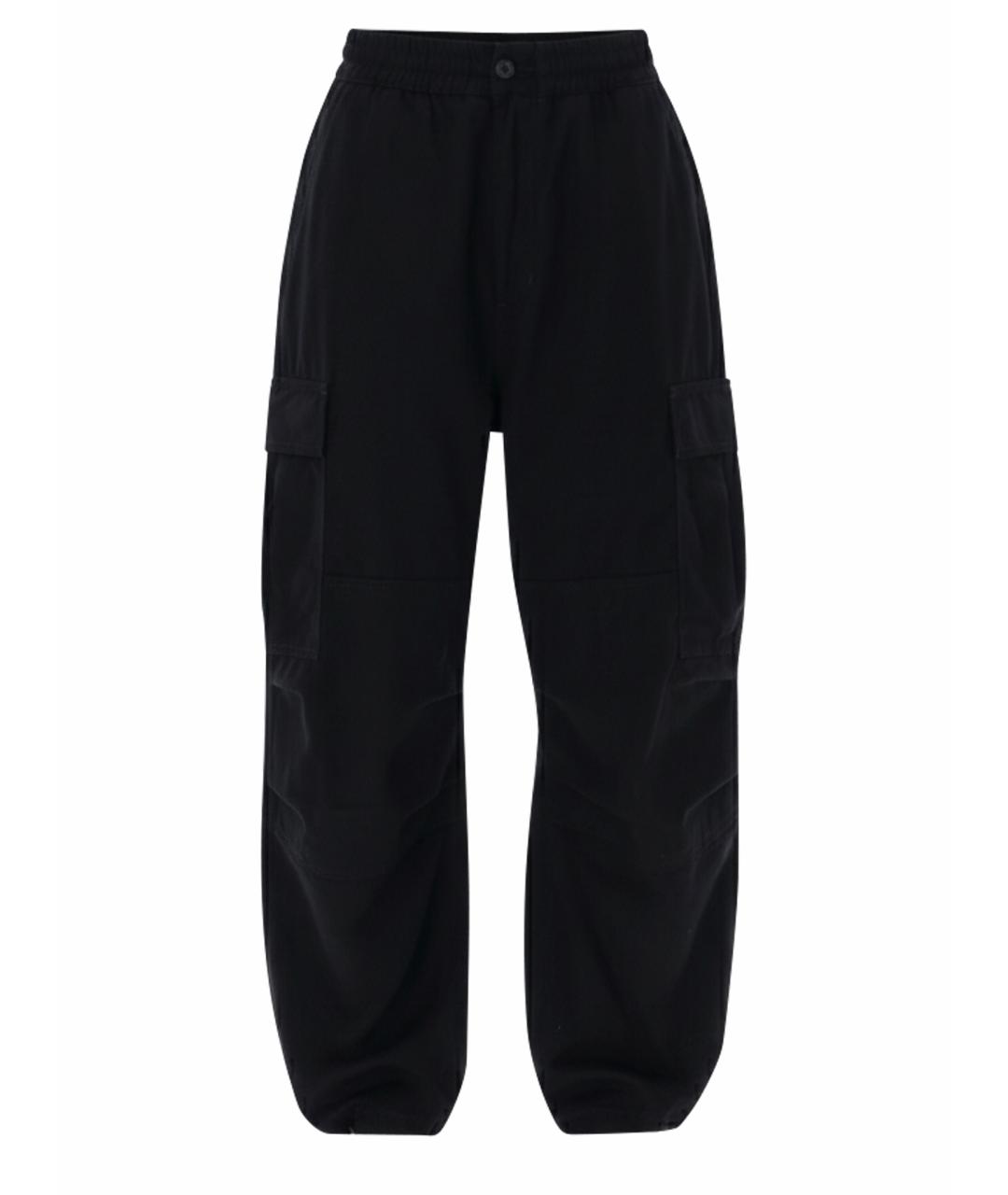 CARHARTT WIP Черные хлопковые брюки широкие, фото 1