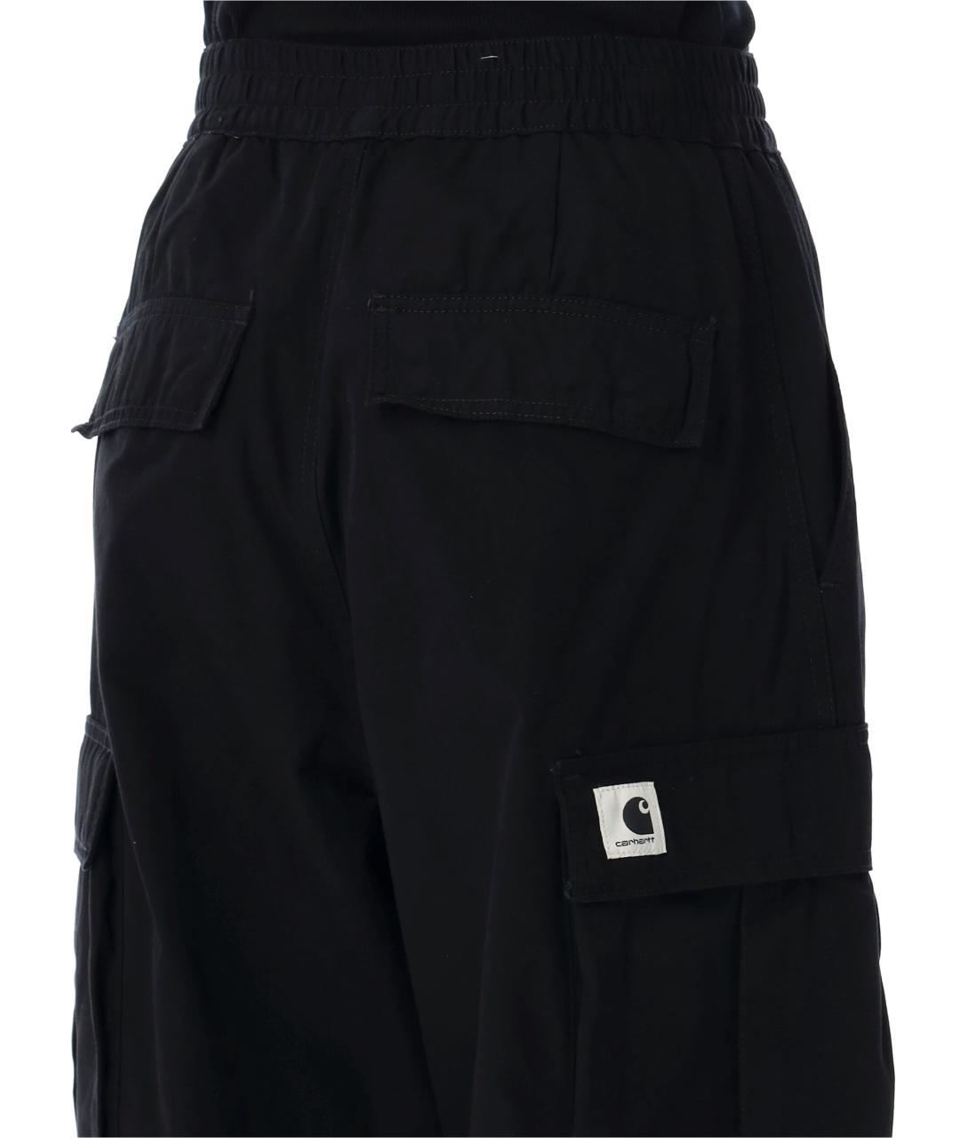 CARHARTT WIP Черные хлопковые брюки широкие, фото 3