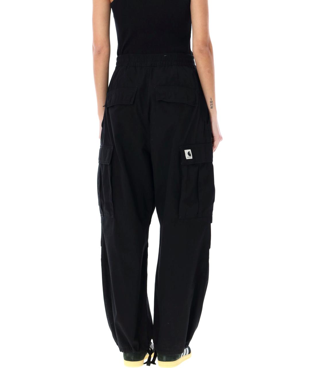 CARHARTT WIP Черные хлопковые брюки широкие, фото 2