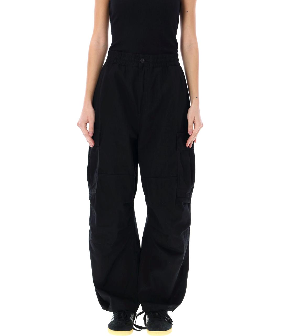 CARHARTT WIP Черные хлопковые брюки широкие, фото 4