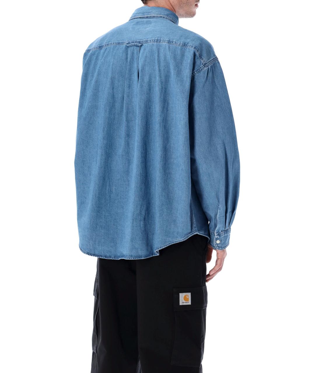 CARHARTT WIP Синяя хлопковая кэжуал рубашка, фото 2
