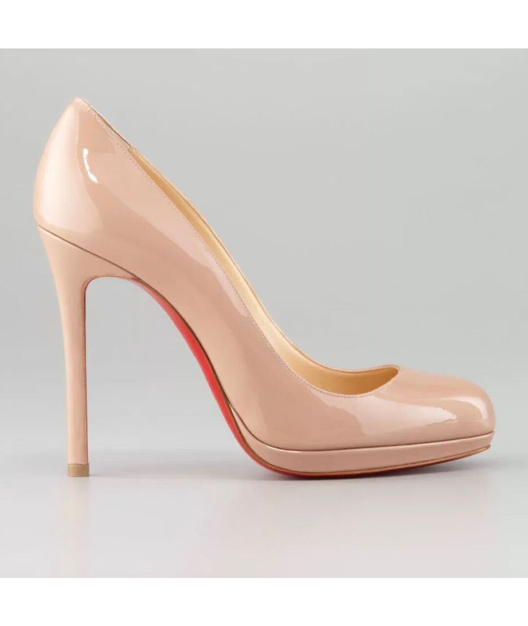 CHRISTIAN LOUBOUTIN Бежевые туфли из лакированной кожи, фото 7