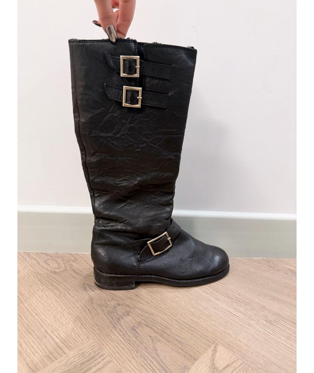 JIMMY CHOO Черные кожаные сапоги, фото 6