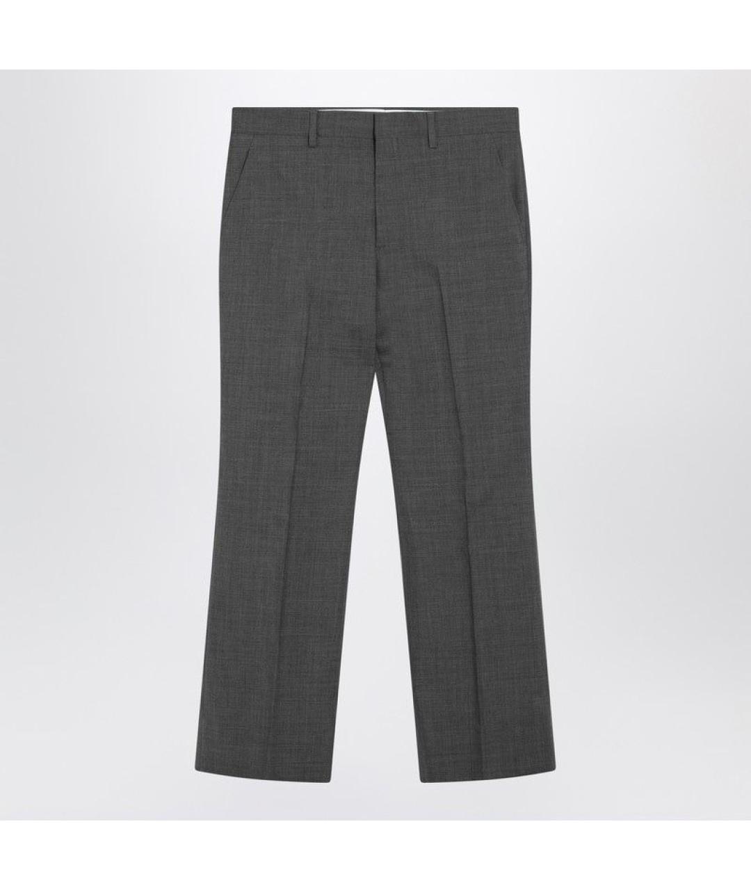 PRADA Серые шерстяные классические брюки, фото 3