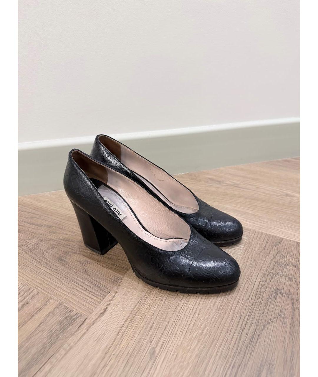 MIU MIU Черные кожаные туфли, фото 2