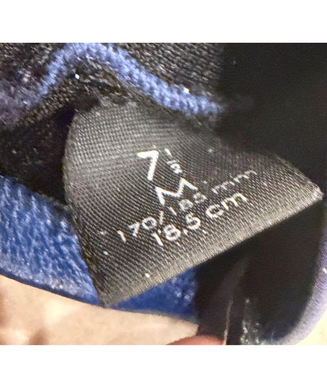 SAINT LAURENT Темно-синие кожаные перчатки, фото 4