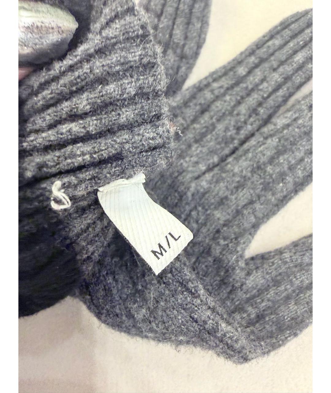 BURBERRY Серые шерстяные перчатки, фото 5