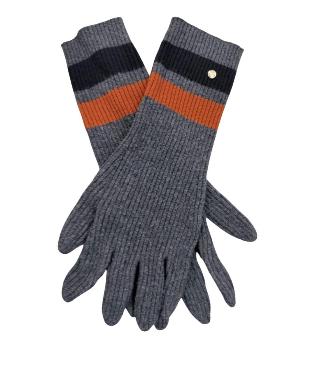 BURBERRY Серые шерстяные перчатки, фото 3