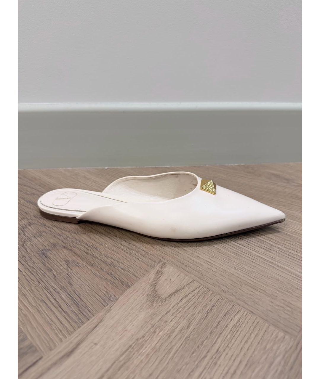 VALENTINO Белые кожаные мюли, фото 6