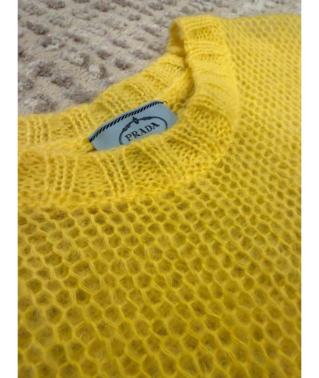 PRADA Желтый шерстяной джемпер / свитер, фото 2