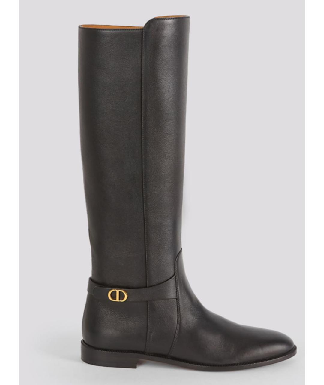 CHRISTIAN DIOR Черные кожаные сапоги, фото 4