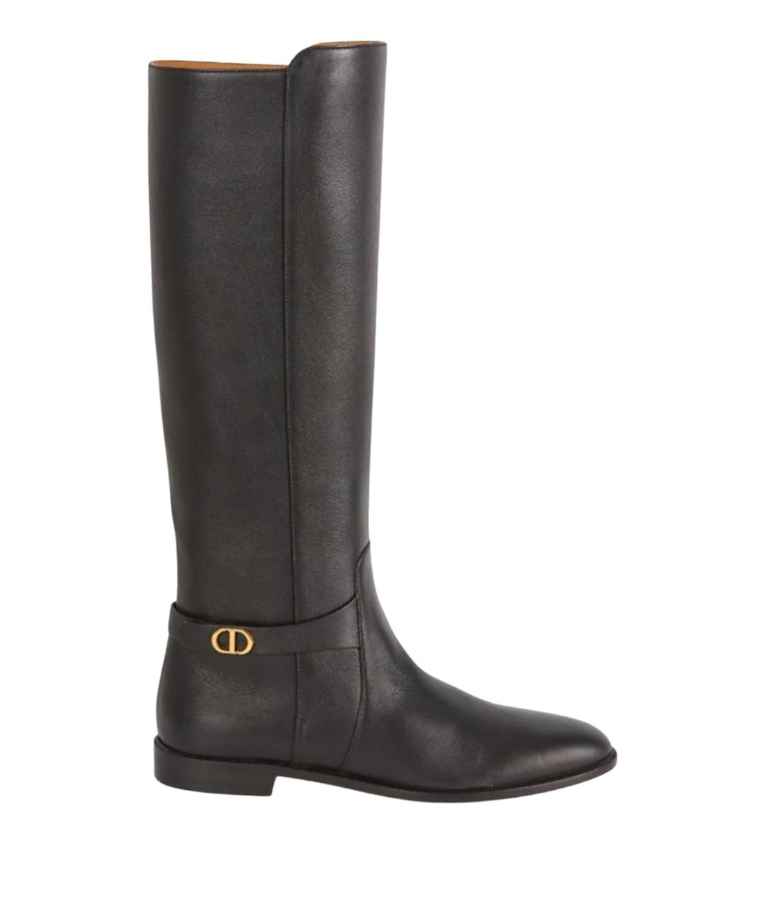 CHRISTIAN DIOR Черные кожаные сапоги, фото 1