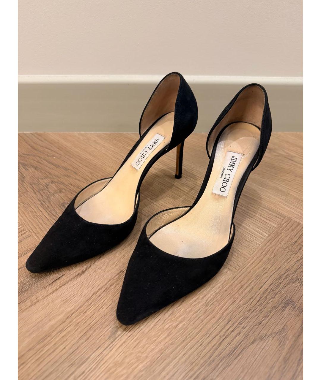 JIMMY CHOO Черные замшевые туфли, фото 4