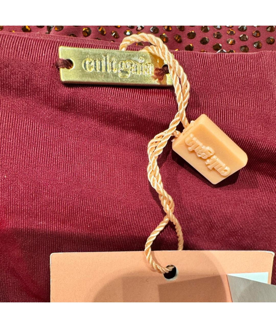 CULT GAIA Бордовое полиэстеровое коктейльное платье, фото 3