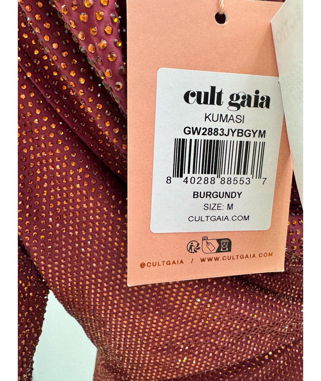 CULT GAIA Бордовое полиэстеровое коктейльное платье, фото 5