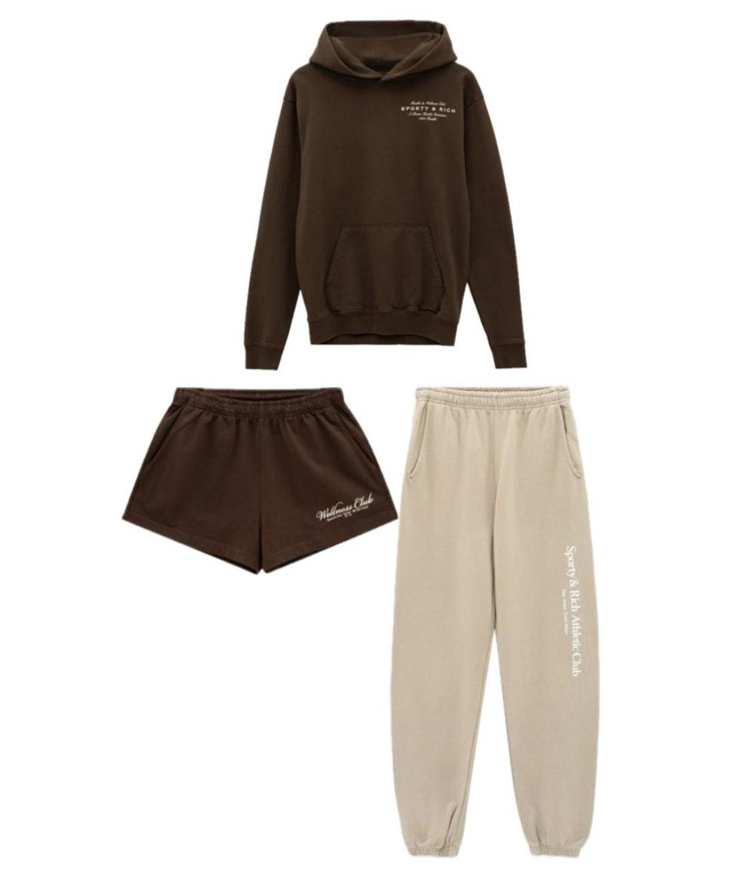 SPORTY AND RICH Коричневый хлопковый спортивные костюмы, фото 1