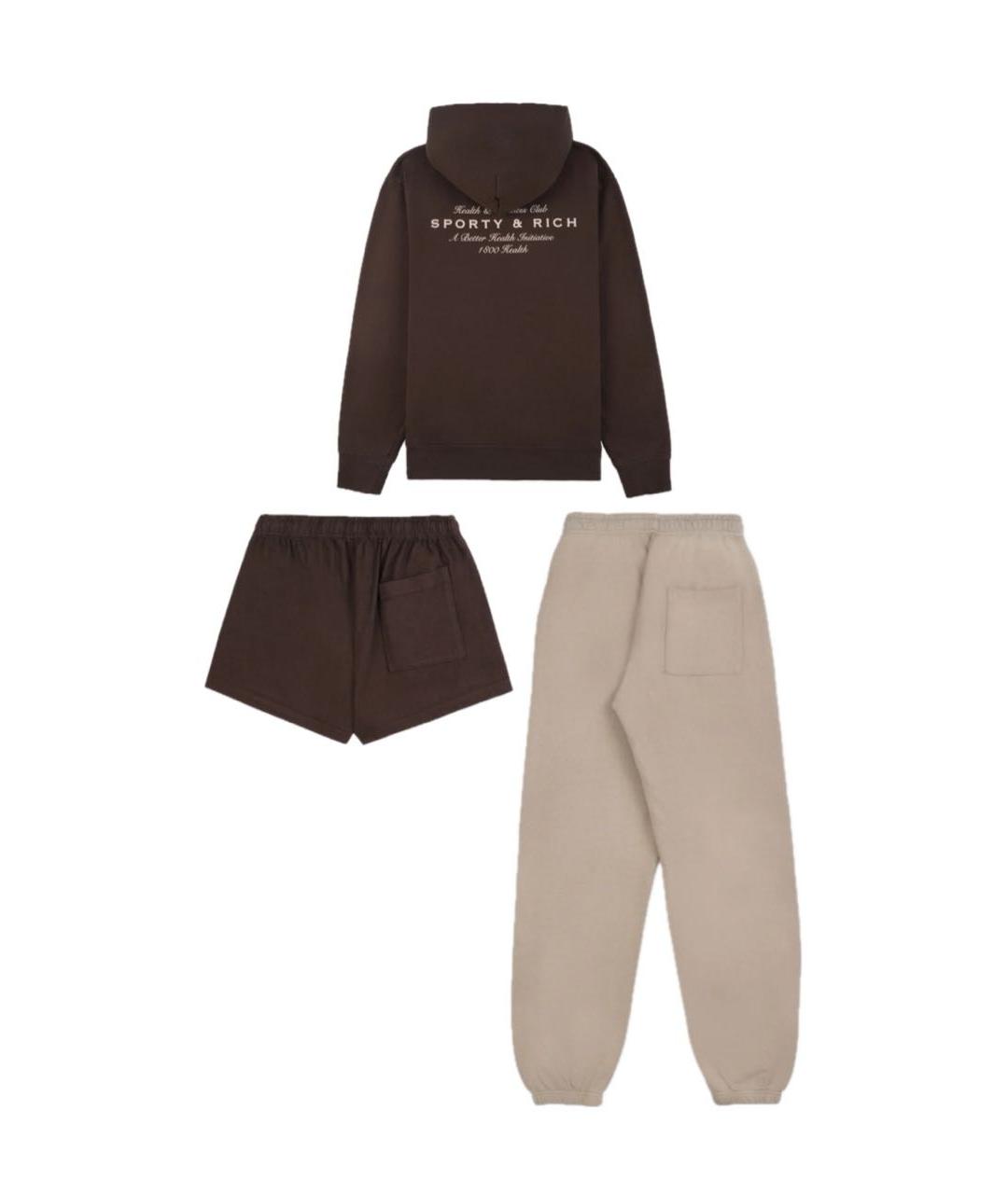 SPORTY AND RICH Коричневый хлопковый спортивные костюмы, фото 2