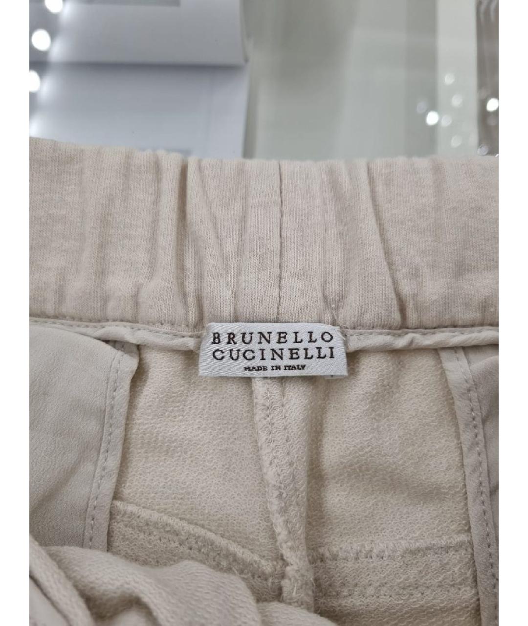 BRUNELLO CUCINELLI Бежевые брюки широкие, фото 3